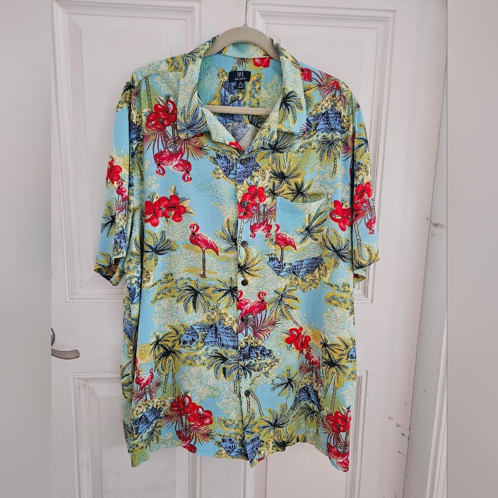 George Casual Button Down Shirt in Red and Blue